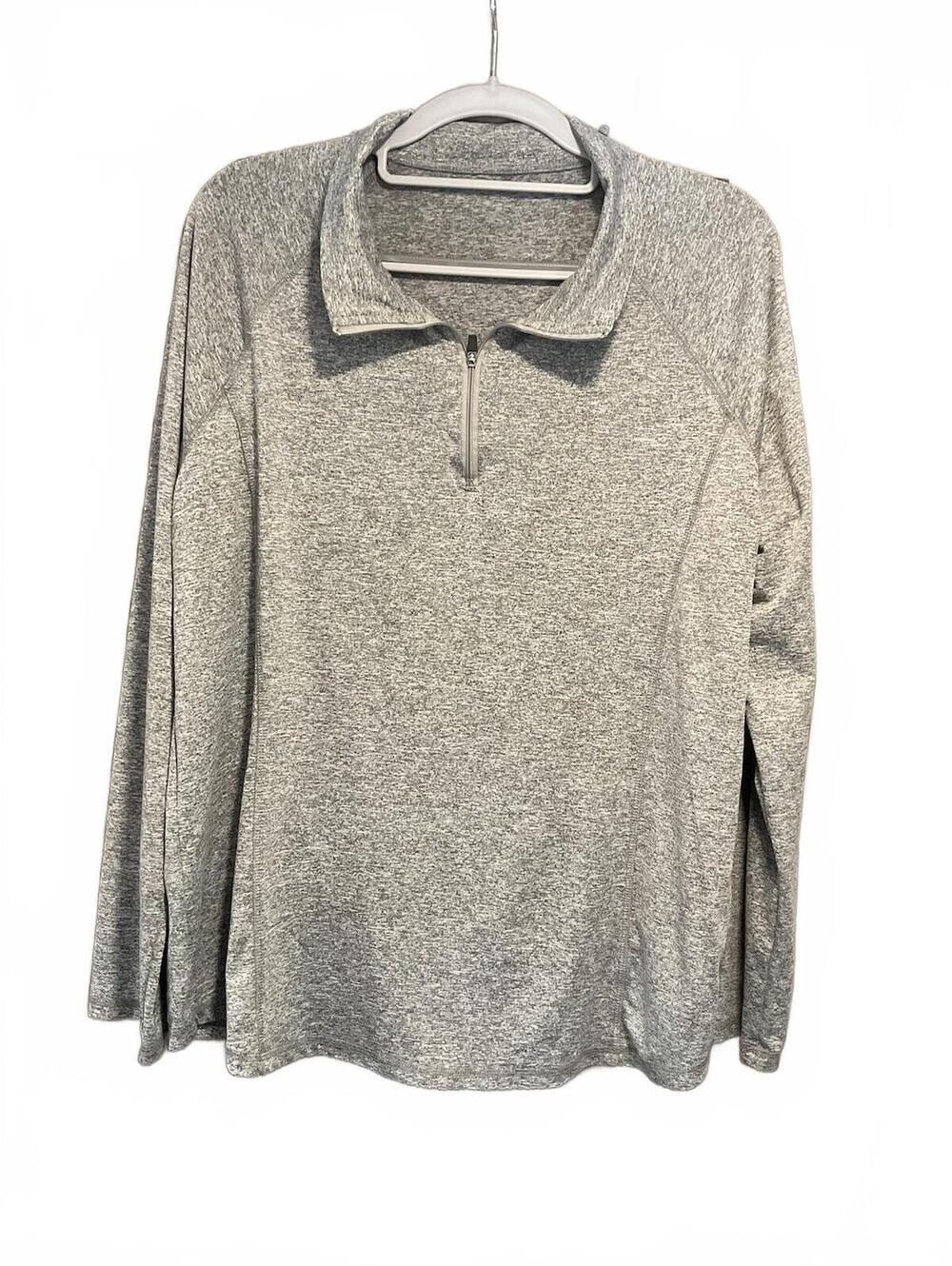 Womens ZIP Neck Athletic Long Sleeve Shirt Size XL *